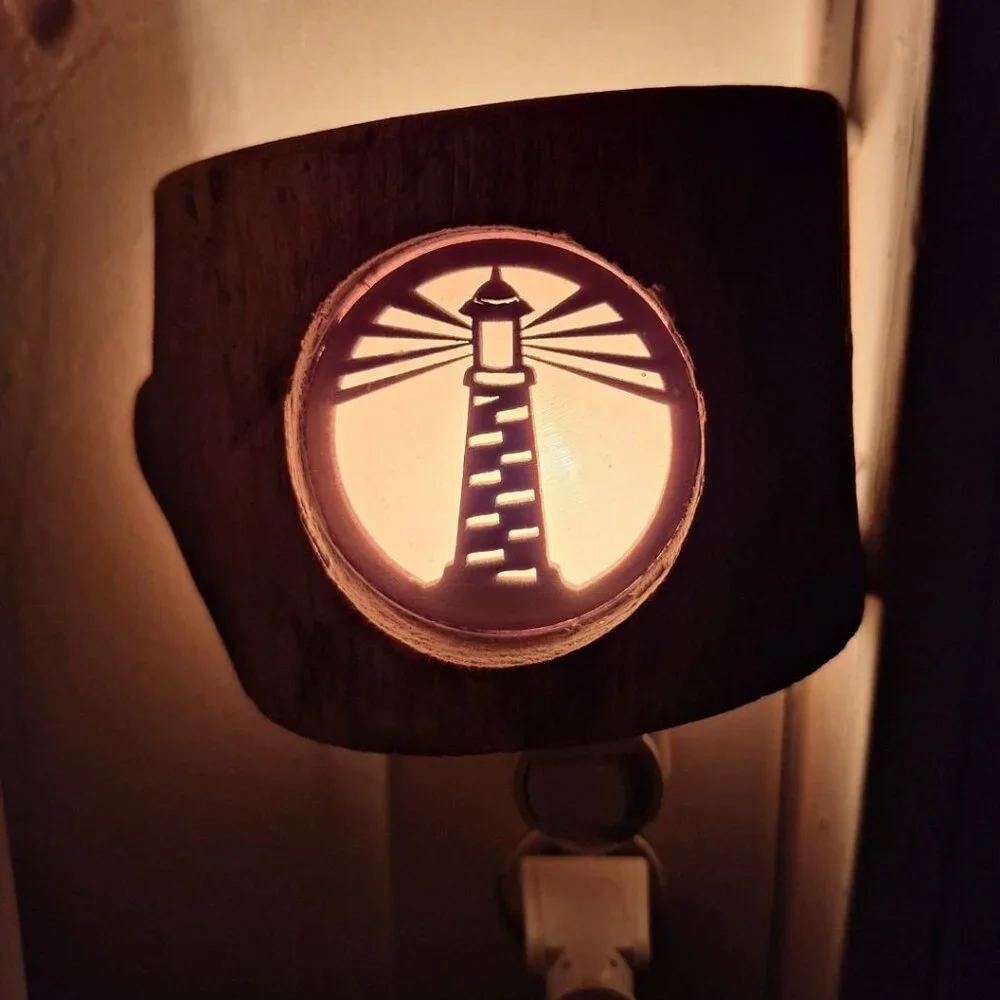 Spinning Aspen Studio Lighthouse Nightlight Wooden Works Canon City Colorado Art
